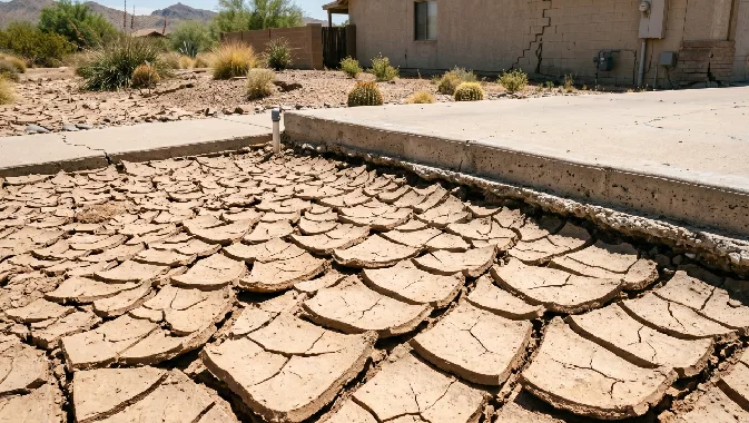 Expansive collapsing soil Arizona foundation — swell shrink clay and settlement crack home foundations